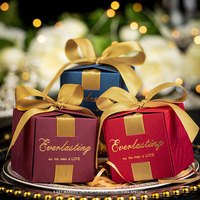 Boîte cadeau en papier pour mariage, chocolats et bonbons, avec nœud papillon, idéale pour les fêtes - Vente chaude