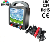 Zonnewekker 12V/230V accu- en netspanningsvoeding waterdicht milieuvriendelijke elektrische omheining energizer CE gecertificeerd dierenopvang 3D