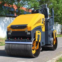 Compacteur d'asphalte diesel vibrant à double tambour, manuel, portable, 4 tonnes, mini-rouleau compresseur routier, fournisseur