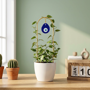 Support de treillis pour plantes en métal doré, arche de 15,7 pouces pour plantes en pot - Product Image 4