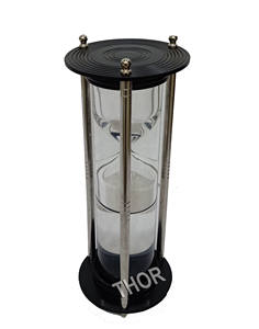Decorative Brass Sand Timer Hourglass Sand Glass Timer <b>Chrome</b> Polished Sand Timer <b>Clock</b> Office Table Desktop Decor - Product Image 1