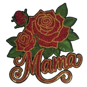 Vente en gros usine – Nouveauté 2026 : Patch brodé <span class=keywords><strong>MAMA</strong></span> à sequins, thermocollant, pour la Fête des Mères, idéal pour sweat-shirt - Product Image 1