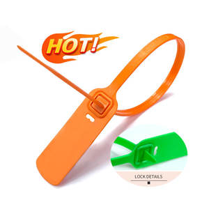 Etiqueta colgante personalizada amarilla y azul de 300mm y 400mm de largo, sello de plástico para ropa, camiseta, Material PP, etiqueta de sello de plástico a prueba de manipulaciones - Product Image 6