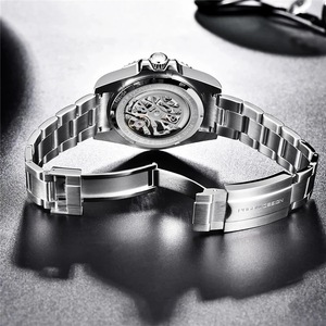 Reloj Mecánico Berjani PD-1659 con Esfera Esqueletizada, Automático, para Hombre, de Acero Inoxidable, Resistente al Agua 100m, con Cierre Plegable - Product Image 3