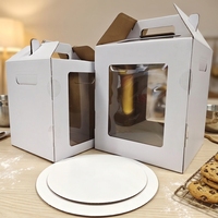 Emballage cadeau personnalisable en papier kraft de 0,2 mm d'épaisseur, type valise, avec fenêtre transparente, impression quadricolore jetable