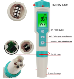 Pengukur kualitas air industri 7-in-1, pengukur PH/TEMP/garam/TDS/EC/ORP/S.G OEM plastik dapat disesuaikan untuk Kolam renang - Product Image 3