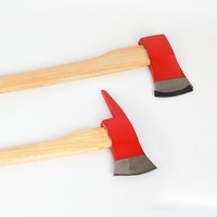 Hache de pompier personnalisée en gros, manche en bois, hache de sauvetage en fonte, trempée à haute température, équipement de sécurité, marque AmpsafeX