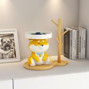 Shiba Inu Tray Ornament Synthetic Resins Irregular Shape Living Room Decoration Key Storage Housewarming Gift Cute Dog - Product Image 1