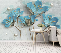 ZHIHAI 3D soie orchidée fleur fond TV papier peint mural décoration de la maison