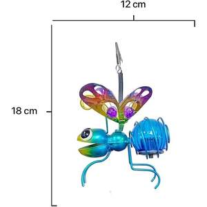 Farfalla solare decorativa in metallo e PVC - Attraente design illuminato, ideale per giardini e decorazioni esterne. - Product Image 3