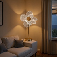 Lampe de table LED USB en acrylique et métal, style papillon, moderne, minimaliste, luxe léger, lumière d'ambiance nocturne pour chambre à coucher, chambre de filles