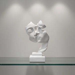 Prix d'usine, décoration moderne pour la maison, <span class=keywords><strong>sculpture</strong></span> en résine, visages d'amoureux, le silence est d'or, figurine de <span class=keywords><strong>couple</strong></span>, statue, ornement, artisanat en résine - Product Image 2