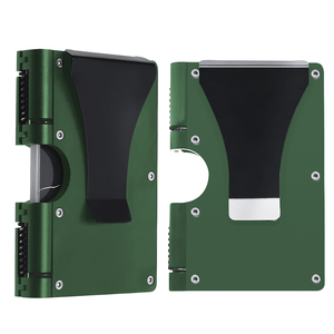 X-World sottile in alluminio minimalista in metallo porta carte RFID di piccole dimensioni blocco fermasoldi per carte di credito passaporti <span class=keywords><strong>foto</strong></span> - Product Image 1