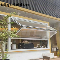 Ventana Plegable de Aleación de Aluminio Hecha a Medida de Larga Duración con Bordes Sellados y Mosquitera para Panadería, Bar o Servicio de Comida para Llevar