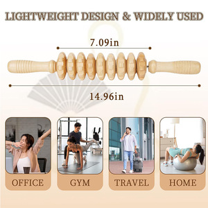 <span class=keywords><strong>Rodillo</strong></span> de Masaje de Madera para Terapia, <span class=keywords><strong>Rodillo</strong></span> Linfático y Muscular para Espalda, Piernas y Cuerpo - Product Image 5
