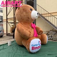 Décorations de fête, ours gonflable en peluche pour l'affichage
