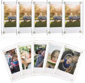 Acrylic Refrigerator Magnetic Photo Block Shaker Frame With Double Sided Photo Refrigerator Magnet Picture Frame For Fujifilm