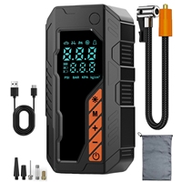 Gonfleur de pneus de voiture portable sans fil à double alimentation en métal avec affichage numérique intelligent et moniteur de pression des pneus