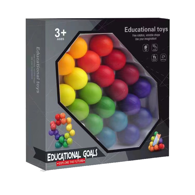 Лидер продаж на Amazon, Детская красочная Радужная головоломка-шарик, игрушка, 3D головоломка в сборе, игра «сделай сам», Детские креативные игрушки-фиджеты