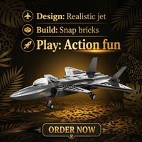 Ensemble de blocs de construction tactiques de qualité supérieure, 264 pièces, avion militaire MOC avancé, briques de construction pour enfants, jouet STEM, cadeau