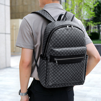 Nouveau Sac à Dos Tendance pour Homme en PU et Polyester Imperméable, Style Coréen, Grande Capacité, Léger, pour Étudiant et Ordinateur