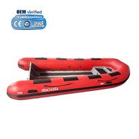 Bateau pneumatique à coque en aluminium UT420 de couleur rouge, en Hypalon, 420 cm