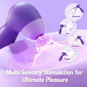 2-في-1 ألعاب جنسية للبالغين للنساء 10 أوضاع شفط تصميم هادئ قابل لإعادة الشحن تحفيز البظر G-Spot هزاز وردي مثالي - Product Image 4