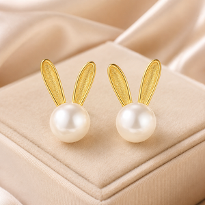 Orecchini a Perno a Forma di Coniglietto, Design Animale, Accessori per Orecchie per Uso Quotidiano - Product Image 3