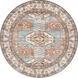 Alfombra Turca Adiva de 20 Pies, Tejida a Máquina, Jacquard, Geométrica, Lisa, Lavable, con Base de Poliéster Antideslizante, de Pelo Corto y Delgada - Product Image 1