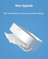 Distributeur de nourriture pour animaux de compagnie intelligent et automatique en plastique, avec conteneur réfrigéré, blocs de glace, minuterie, alimentation électrique par batterie, 6 repas
