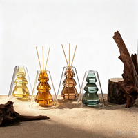 Bouteille diffuseur d'arômes en verre à double paroi de haute qualité, design unique en forme de sapin de Noël, pour décoration intérieure, flacon de parfum vide, vente en gros