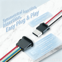 Câble Pigtail Type-C Mâle 24AWG 8CM Pré-soudé, Fiche USB-C Réversible pour Modification d'Alimentation DIY, Câblage d'Alimentation pour Modèles RC
