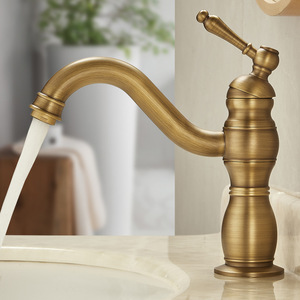 Robinet de baignoire de luxe Wayon en <span class=keywords><strong>laiton</strong></span> avec aérateurs et finition or vintage, mitigeur à poignée unique - Product Image 5
