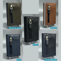 Étui Portefeuille Fin Anti-RFID Personnalisé en Cuir PU Unisexe avec Porte-Cartes d'Identité Métallique et Fermeture Sécurisée