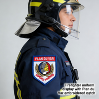 Écusson brodé Premium lavable Plan du Var Sapeurs Pompiers, thermocollant ou à coudre, pour vêtements et uniformes de pompier, décoration personnalisée