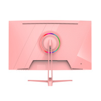 Moniteur de jeu incurvé Cute Pink Shell 27 2K 180Hz HDR à faible lumière bleue, sans bordure, écran personnalisable pour ordinateur de bureau et ordinateur portable