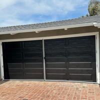 Porte de garage en acier ignifugée moderne en gros avec moustiquaire en fibre de verre, sécurité antivol, automatique, double couche, thermique et étanche