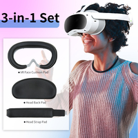 Remplacement de coussinet facial en cuir résistant avec support d'interface accessoires Vr souples 3 en 1 couverture de visage adaptée pour Pico 4 VR
