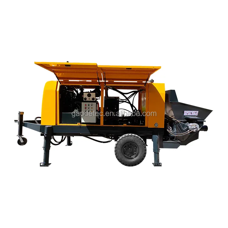 12 m3/h- 55 m3/h Dieselmotor Beton leitungs pumpe Anhänger montierte Beton pumpe zu verkaufen