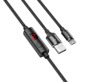 Mobile Phone Braided Charging Data Cable Line Intelligent Timed Power Off 2.4A Charger Micro Usb Cable