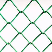 Malla de Diamante Recubierta de PVC Verde Oscuro para Protección de Seguridad en Canchas de Tenis y Jardines, Cerca de Alambre Galvanizado