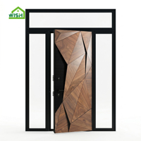 Porte pivotante extérieure de villa moderne de luxe, design fini en bois massif de haute qualité et sécurisé
