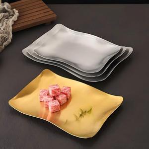 Plateau de barbecue en acier inoxydable, doré et argenté, rectangulaire, pour snacks, décoration artisanale, accessoires de cuisine, plateau à steak, service de snacks - Product Image 1