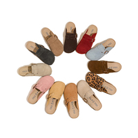 Mules en daim de vache pour femmes, personnalisables avec logo OEM/ODM, à boucle réglable, à enfiler, pour l'été – Vente en gros, directement de l'usine