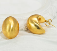 Boucles d'oreilles créoles YTJX luxueuses brossées épaisses en forme de C, boucles d'oreilles ouvertes audacieuses et volumineuses, boucles d'oreilles dorées de qualité supérieure pour femme