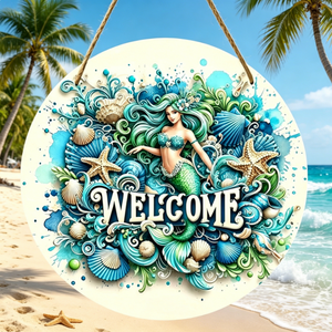 Ghirlanda di benvenuto da spiaggia per porta d'ingresso, decorazione da parete in legno dal design bohémien, divertente per matrimoni, compleanni, Pasqua - Product Image 6