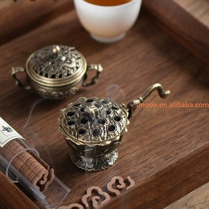 Quemador de <span class=keywords><strong>incienso</strong></span> a precio de fábrica con asa, regalos de purificación de aire, decoración de fragancia de Metal para el hogar, soporte de <span class=keywords><strong>incienso</strong></span> de <span class=keywords><strong>rana</strong></span> de loto - Product Image 2