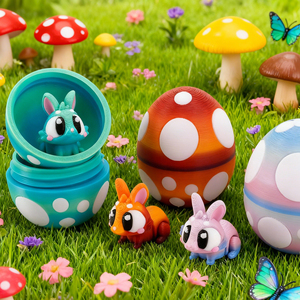 Vashine - Conejo de Pascua Impreso en 3D, Juguete Divertido para Niños, Conejo de Cristal Flexible, Decoración de Huevos de Pascua, Figura de Acción - Product Image 3