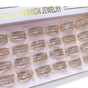 Luxury Gold Plated <b>Ring</b> Full Cz Zircon Mix Bulk Gemstone Opening <b>Adjustable</b> <b>Ring</b> Shiny Micro-Inlaid Irregular Zircon <b>Ring</b> - Product Image 6