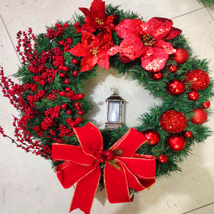Guirlande de Noël artificielle GL-192 pour <span class=keywords><strong>porte</strong></span> d'entrée avec <span class=keywords><strong>ruban</strong></span> en toile de jute - Product Image 4